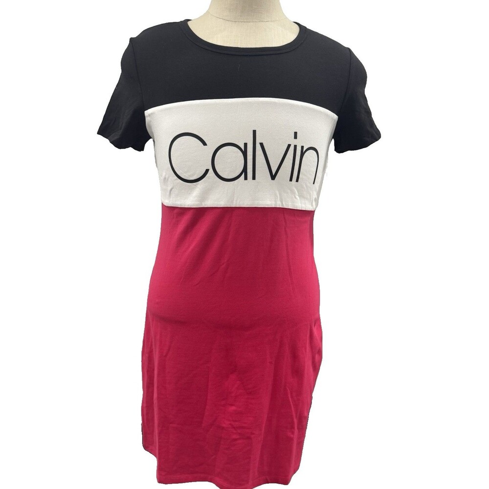 Calvin Klein Women's Short Sleeve Dress Medium Knee Length NWT